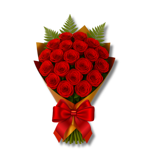 Buquê de 20 rosas vermelhas paixão